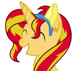 Size: 4900x4538 | Tagged: safe, artist:atmospark, sunset shimmer, pony, unicorn, absurd resolution, cute, happy, pony ears, shimmerbetes, simple background, solo, transparent background, vector, wondercolts