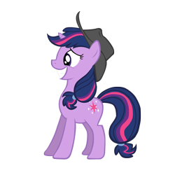 Size: 3200x3200 | Tagged: safe, artist:nicolasnsane, derpibooru import, twilight sparkle, alternate hairstyle, hat, simple background, solo, transparent background, vector