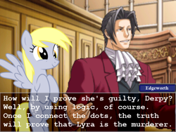 Size: 800x600 | Tagged: safe, derpy hooves, pegasus, pony, ace attorney, courtroom, crossover, female, mare, miles edgeworth