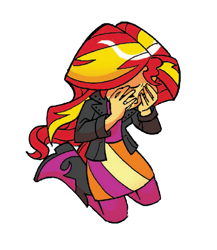 Size: 484x557 | Tagged: safe, idw, sunset shimmer, equestria girls, crying, despair, sad, sunsad shimmer, sunset being bullied