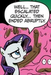 Size: 192x277 | Tagged: safe, idw, rarity, pony, unicorn, comic, official comic, text