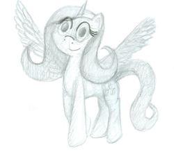 Size: 1816x1616 | Tagged: safe, artist:timeforsp, fluttershy, alicorn, pony, alicornified, fluttercorn, pencil drawing, race swap, simple background, sketch, solo, traditional art