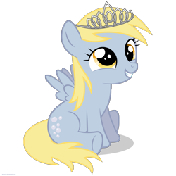 Size: 3500x3500 | Tagged: safe, artist:larsurus, derpy hooves, filly, simple background, tiara, transparent background, vector