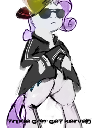 Size: 500x680 | Tagged: safe, artist:doppelgaenger, rarity, pony, unicorn, 30 minute art challenge, bipedal