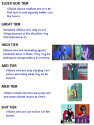 Size: 838x1110 | Tagged: safe, discord, king sombra, lord tirek, nightmare moon, queen chrysalis, starlight glimmer, changeling, changeling queen, pony, antagonist, flamebait? maybe, meta, op is a cuck, op is trying to start shit