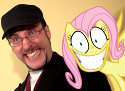 Size: 680x496 | Tagged: safe, fluttershy, human, creepy, faic, irl, nostalgia critic, photo, smiling