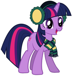 Size: 2230x2300 | Tagged: safe, derpibooru import, twilight sparkle, christmas, clothes, earmuffs, hearth's warming eve, scarf, simple background, solo, transparent background, vector