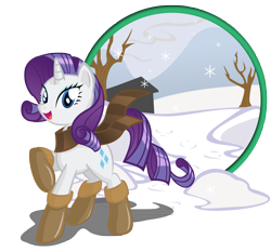 Size: 3000x2800 | Tagged: safe, artist:danmakuman, rarity, pony, unicorn, boots, clothes, female, looking at you, mare, scarf, shoes, simple background, snow, snowflake, transparent background