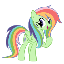 Size: 1500x1500 | Tagged: safe, artist:enzomersimpsons, derpibooru import, fluttershy, rainbow dash, oc, pony, fusion, solo