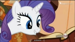 Size: 840x473 | Tagged: safe, screencap, rarity, pony, unicorn, magic duel, female, horn, mare, solo, youtube caption