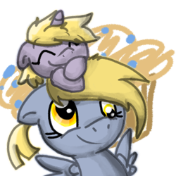 Size: 500x500 | Tagged: safe, artist:ditzy-doo-bubbles, derpy hooves, dinky hooves, pegasus, pony, female, mare
