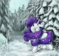 Size: 1250x1188 | Tagged: safe, artist:themotaro, rarity, pony, unicorn, snow, snowfall, solo