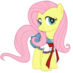 Size: 420x416 | Tagged: safe, artist:ake-xanchez, fluttershy, pegasus, pony, clothes, female, mare, schoolgirl