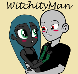 Size: 2296x2184 | Tagged: safe, artist:witchityman, queen chrysalis, oc, oc:vyrus, changeling, changeling queen, equestria girls