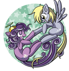 Size: 600x619 | Tagged: safe, artist:xkappax, derpy hooves, screwball, pegasus, pony, female, hoofbump, mare