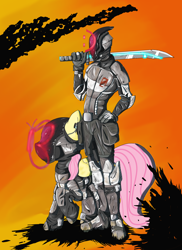 Size: 2906x4000 | Tagged: safe, artist:steptrool, fluttershy, pegasus, pony, borderlands, borderlands 2, crossover, science fiction, zer0