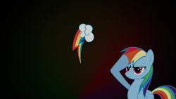 Size: 1920x1080 | Tagged: safe, artist:ancientkale, derpibooru import, rainbow dash, pegasus, pony, rainbow dash salutes, salute, solo, wallpaper