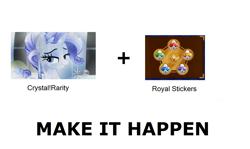 Size: 1337x796 | Tagged: safe, rarity, crystal pony, pony, unicorn, all caps, crystal rarity, crystallized, exploitable meme, female, make it happen, mare, meme, meta, paper mario, paper mario: sticker star, royal stickers, super mario bros.