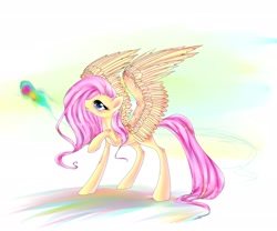 Size: 3000x2500 | Tagged: safe, artist:edahi, fluttershy, butterfly, pegasus, pony, blushing, high res