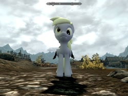 Size: 1024x768 | Tagged: safe, artist:zdzichorowerzysta, derpy hooves, pegasus, pony, female, mare, mod, skyrim, the elder scrolls