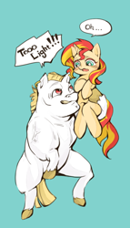 Size: 480x840 | Tagged: safe, artist:wan, bulk biceps, sunset shimmer, pony, unicorn, female, mare