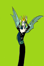 Size: 1542x2312 | Tagged: safe, artist:darthcraftus, queen chrysalis, human, crown, humanized, jewelry, regalia, simple background, winged humanization, wings