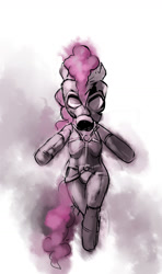 Size: 767x1296 | Tagged: safe, artist:discotecnia ottanta, pinkie pie, pony, bipedal, crossover, konami, mask, metal gear, psycho mantis