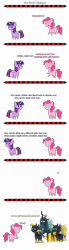 Size: 5000x18000 | Tagged: safe, artist:sketchmcreations, pinkie pie, queen chrysalis, twilight sparkle, twilight sparkle (alicorn), alicorn, changeling, changeling queen, earth pony, pony, absurd resolution, april fools, cheese, comic, food, pointy ponies, simple background, transparent background