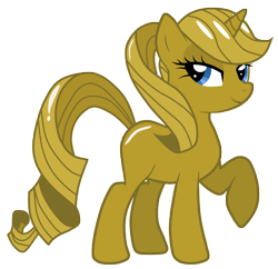 Size: 5000x4842 | Tagged: safe, rarity, pony, unicorn, absurd resolution, golden, luster dust, luster dust-ified, raised hoof, rarigold, simple background, solo, transparent background, vector
