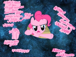 Size: 1280x960 | Tagged: safe, artist:middnightsnack, pinkie pie, earth pony, pony, 30 minute art challenge, female, mare, pink coat, pink mane, space