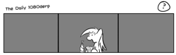 Size: 1280x404 | Tagged: safe, artist:tetrapony, derpy hooves, pegasus, pony, comic:the daily derp, comic, female, mare, monochrome, solo, the daily 1080derp