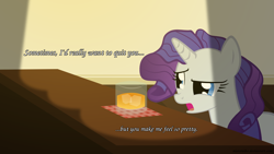 Size: 1920x1080 | Tagged: safe, rarity, pony, unicorn, alcohol, alcoholism, sad, scotch