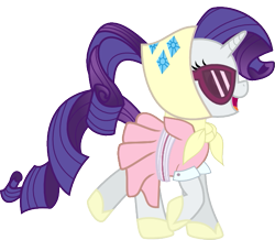 Size: 565x493 | Tagged: safe, artist:hali66, rarity, pony, unicorn, sleepless in ponyville, camping outfit, clothes, dress, glasses, simple background, svg, transparent background, vector