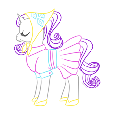 Size: 870x832 | Tagged: safe, artist:ubersaur, rarity, pony, unicorn, female, horn, mare, white coat