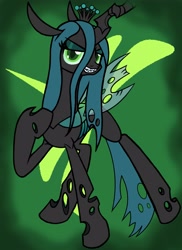 Size: 2913x4000 | Tagged: dead source, safe, artist:enzomersimpsons, queen chrysalis, changeling, changeling queen, pony, abstract background, colored pupils, cutie mark background, solo