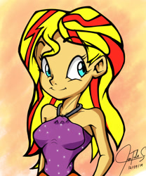 Size: 1500x1800 | Tagged: safe, artist:christula092, sunset shimmer, equestria girls, rainbow rocks, line hair swap, smiling, solo