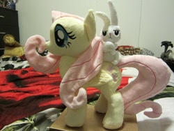 Size: 800x600 | Tagged: safe, artist:little-broy-peep, angel bunny, fluttershy, irl, photo, plushie, solo