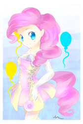 Size: 1241x1843 | Tagged: safe, artist:affanita, pinkie pie, humanized, solo, tailed humanization