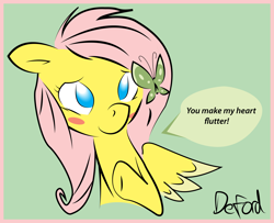 Size: 3150x2560 | Tagged: safe, artist:bronyoregonian, fluttershy, butterfly, pegasus, pony, blushing, high res