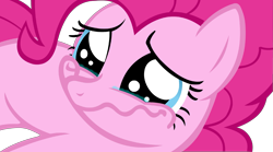 Size: 3239x1805 | Tagged: safe, artist:somekindahatebreeder, pinkie pie, earth pony, pony, crying, faic, simple background, solo, transparent background, vector