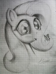 Size: 675x900 | Tagged: safe, artist:huussii, fluttershy, butterfly, pegasus, pony, female, mare, traditional art