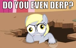 Size: 981x628 | Tagged: safe, edit, edited screencap, screencap, derpy hooves, pegasus, pony, the last roundup, angry, cropped, do you even lift, female, image macro, mare, special eyes