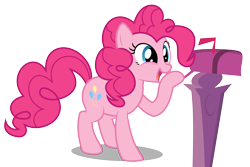 Size: 5330x3570 | Tagged: safe, artist:abydos91, pinkie pie, earth pony, pony, mailbox, simple background, solo, transparent background, vector