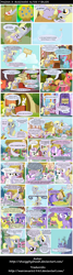 Size: 864x3211 | Tagged: safe, artist:mercenario1945, angel bunny, big macintosh, bon bon, cup cake, derpy hooves, diamond tiara, dinky hooves, doctor whooves, owlowiscious, silver spoon, sweetie belle, sweetie drops, earth pony, pony, comic, doctor who, male, spanish, stallion, translation