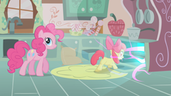 Size: 1280x720 | Tagged: safe, artist:capnpea, edit, edited screencap, screencap, apple bloom, pinkie pie, earth pony, pony, cthulhu, fimbriae