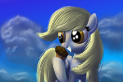 Size: 3000x2000 | Tagged: safe, artist:deathpwny, derpy hooves, pegasus, pony, female, food, mare, muffin