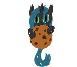 Size: 3200x2800 | Tagged: safe, artist:tunrae, queen chrysalis, changeling, changeling queen, chocolate chip cookies, cookie, food, simple background, solo, transparent background