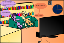 Size: 1043x691 | Tagged: safe, artist:dbapplejack, derpibooru import, applejack, twilight sparkle, earth pony, pony, video game