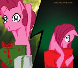 Size: 500x439 | Tagged: safe, artist:luinbariel, pinkie pie, earth pony, pony, 30 minute art challenge, christmas, pinkamena diane pie