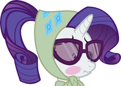 Size: 2000x1412 | Tagged: safe, artist:bpen42, rarity, pony, unicorn, blushing, camping outfit, embarrassed, glasses, scrunchy face, simple background, solo, transparent background, vector